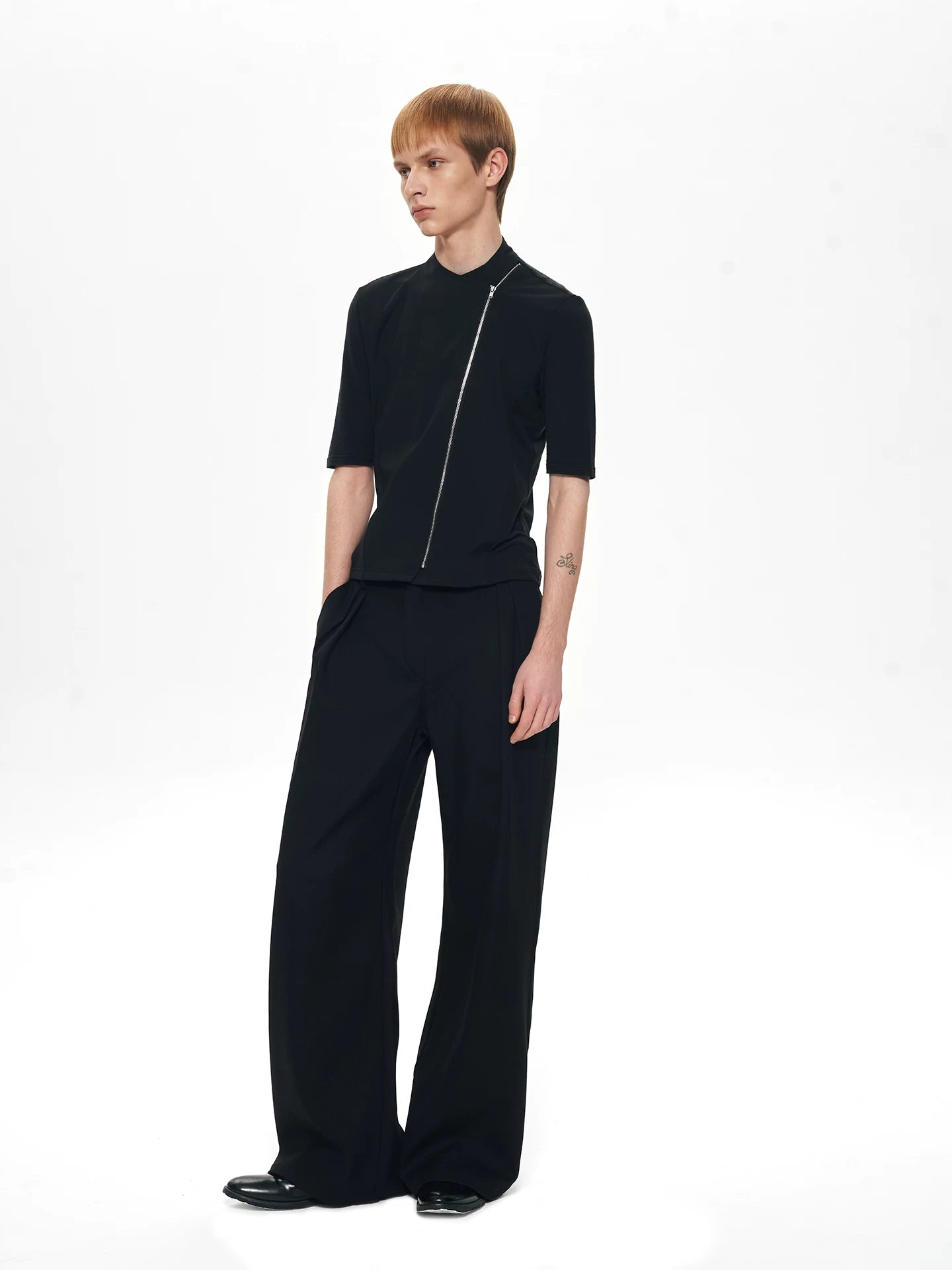 Slight Vogue Splicing Slim Lapel Tee