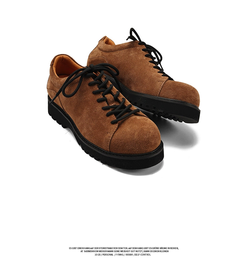 FANGSANHUO Anti-velvet Leather Thick-soled Heightening Low-top Shoes