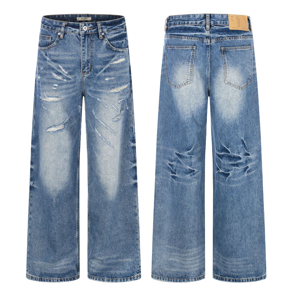 11KN Retro Old Loose Straight Jeans
