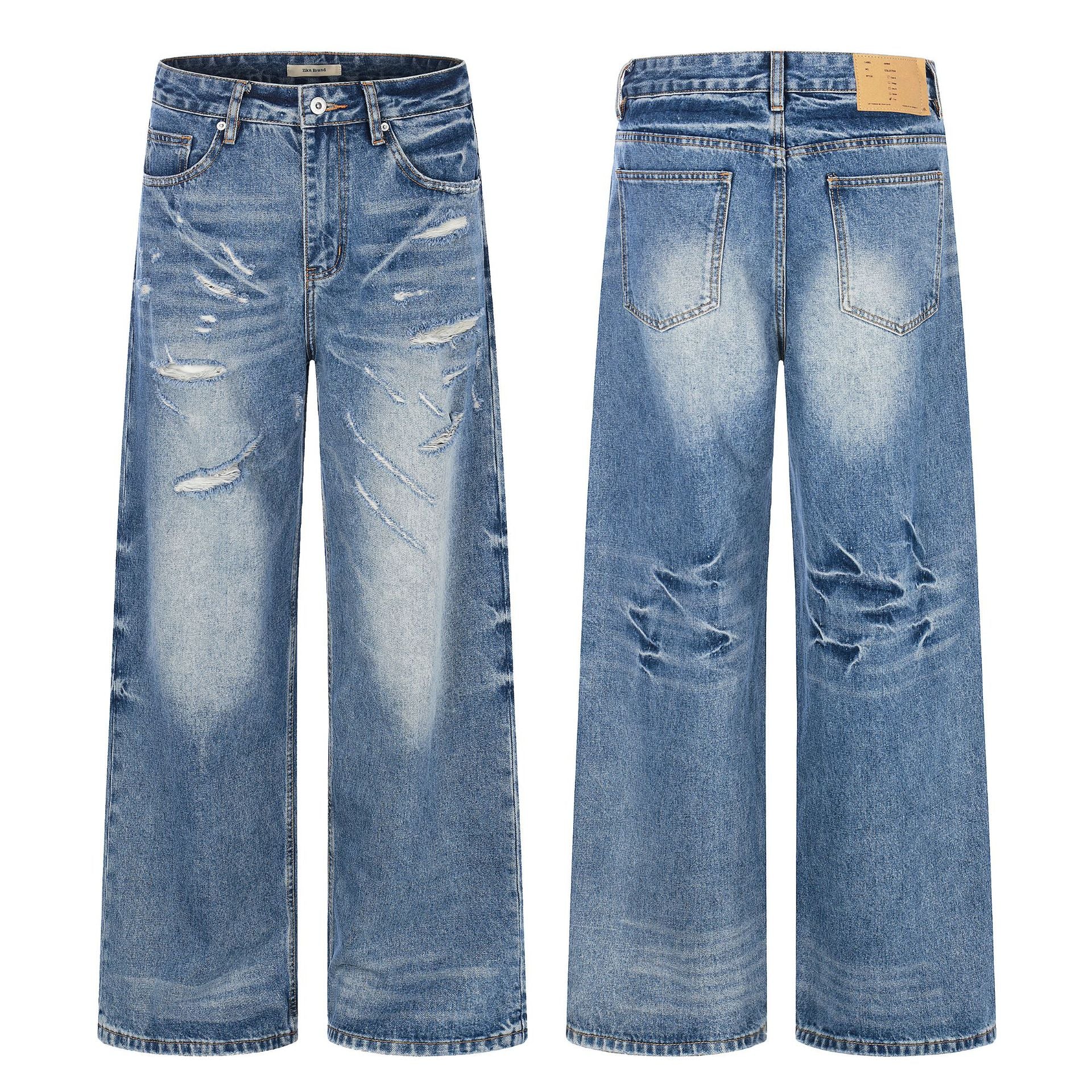 11KN Retro Old Loose Straight Jeans