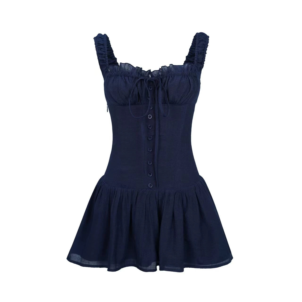 Veryrareme Tencel Square Neck Cinched Waist Sundress