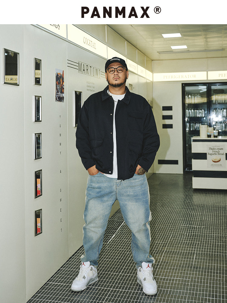 PANMAX Vintage Plus Loose Wide Leg Straight Jeans