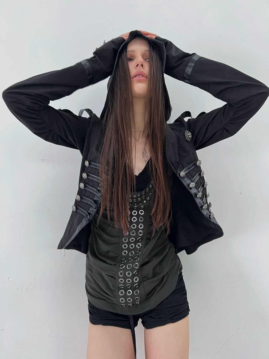 DoublePunch Leather Short Long-sleeved Jacket