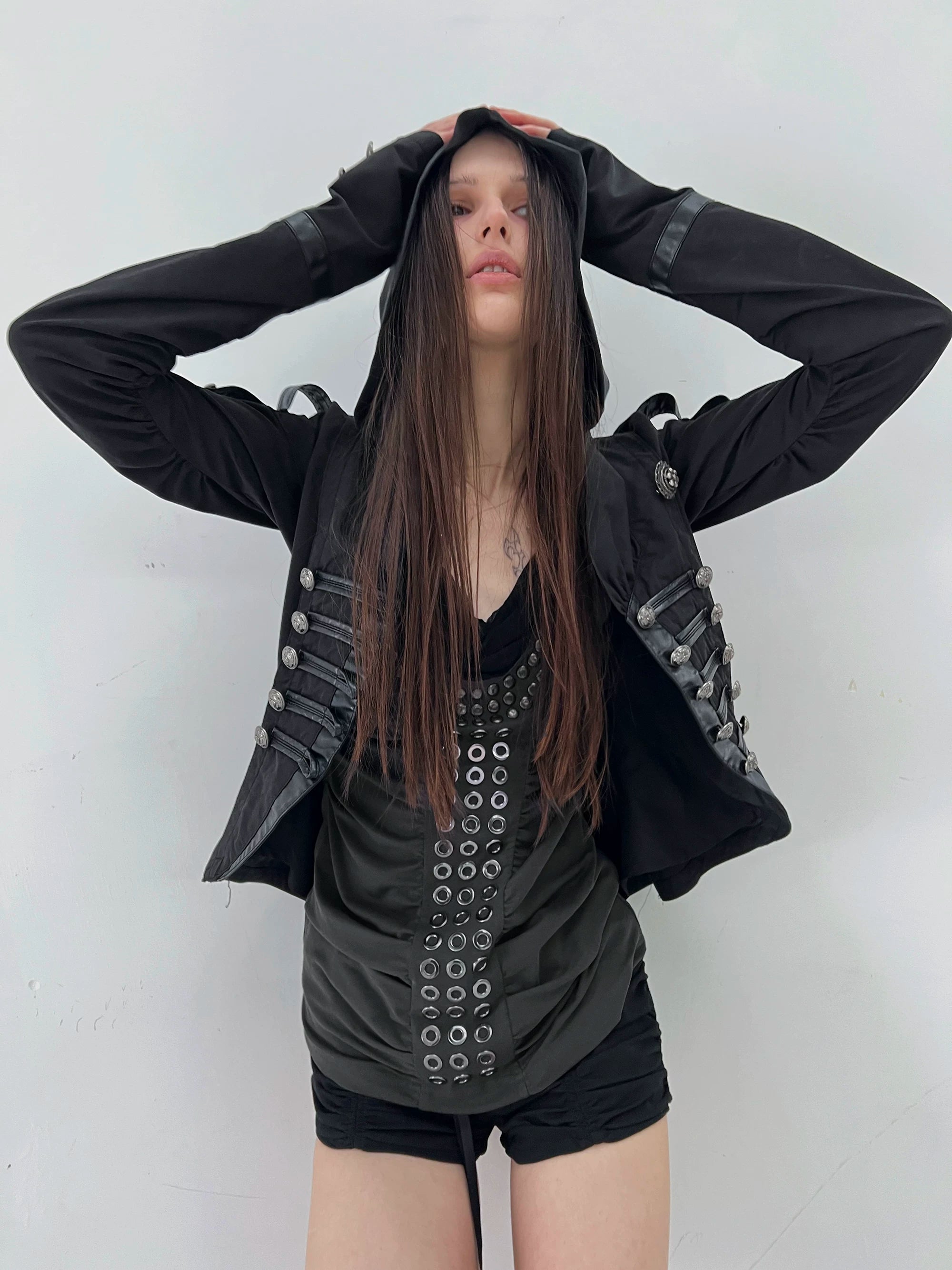 DoublePunch Leather Short Long-sleeved Jacket