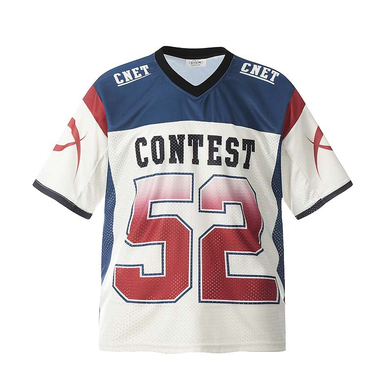 BTSG High Street sports style printing mesh short-sleeved jersey