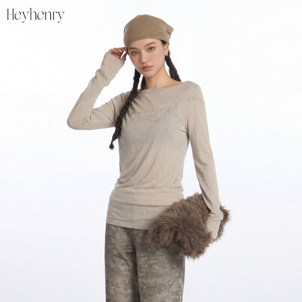 HeyHenry Vintage Slim Fit Micro Transparent Skinny Long Sleeves