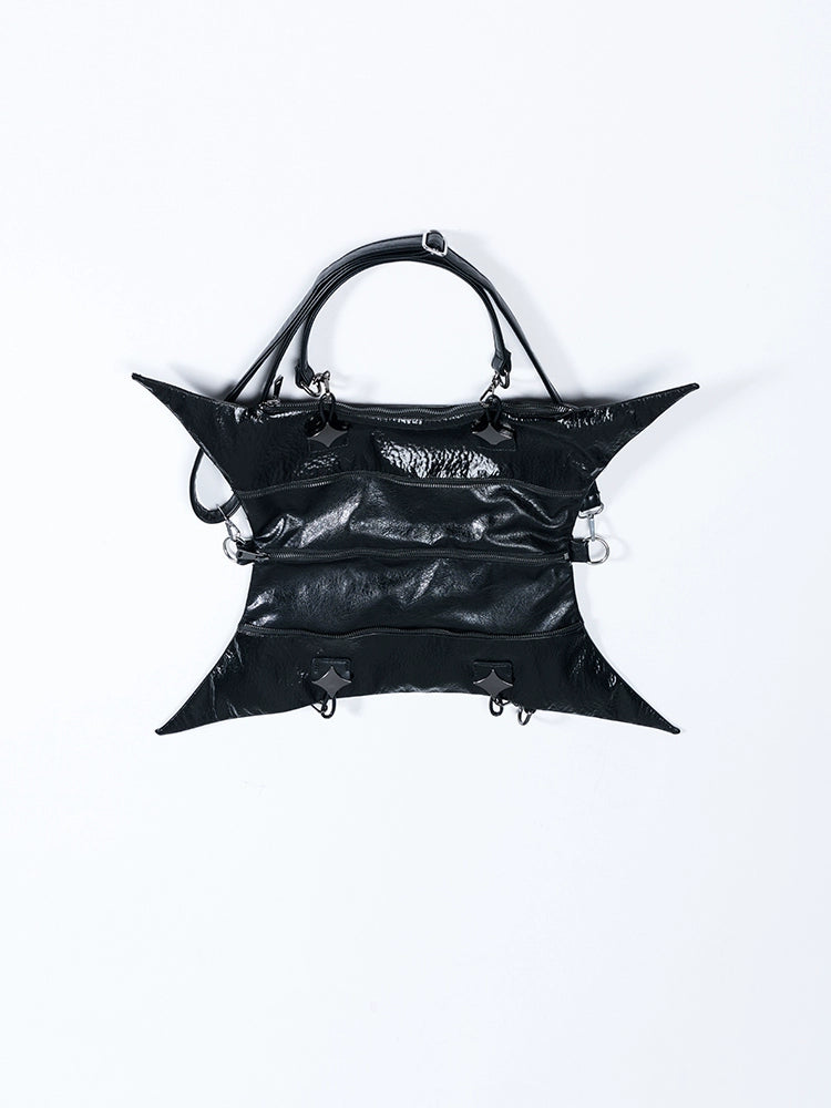 Antiphase Multi-back Four-pointed Star Zipper Shoulder Messenger Bag