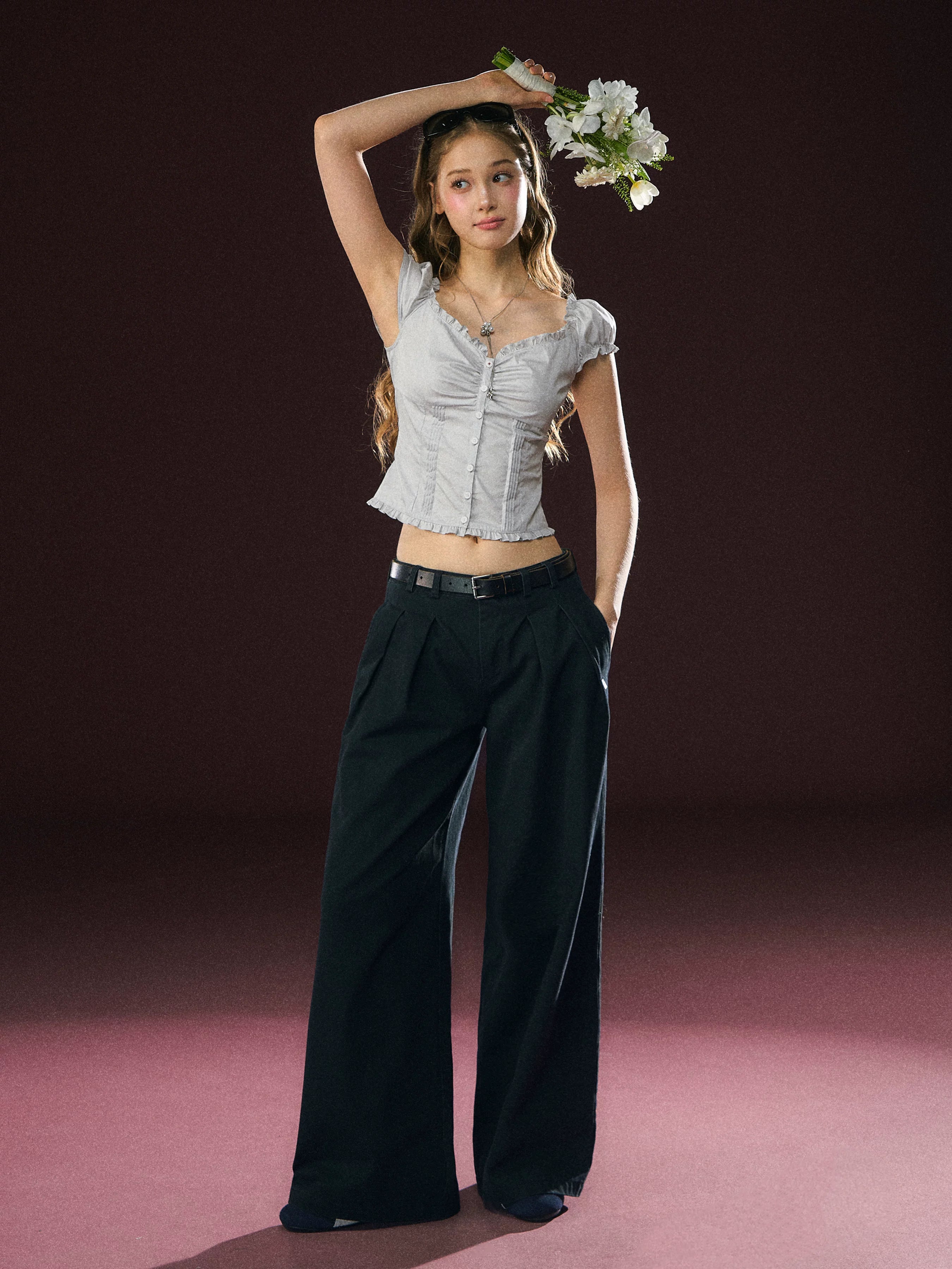 Ariseism Vintage Loose Wide Leg Casual Pants