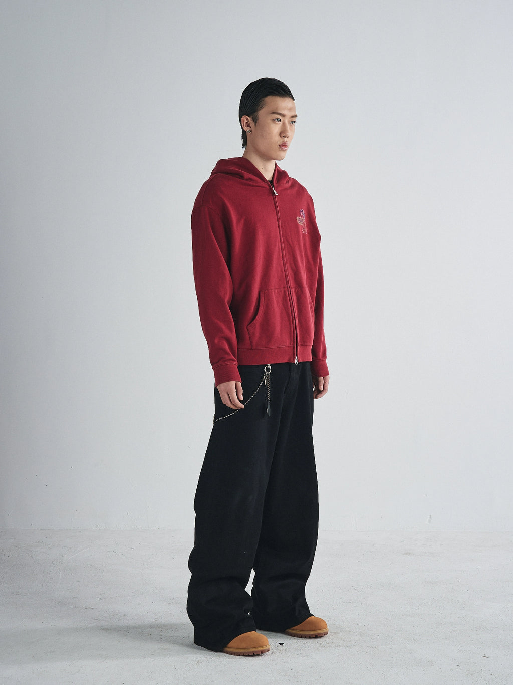 RUSURE Casual Simple Zip Hooded Sweater