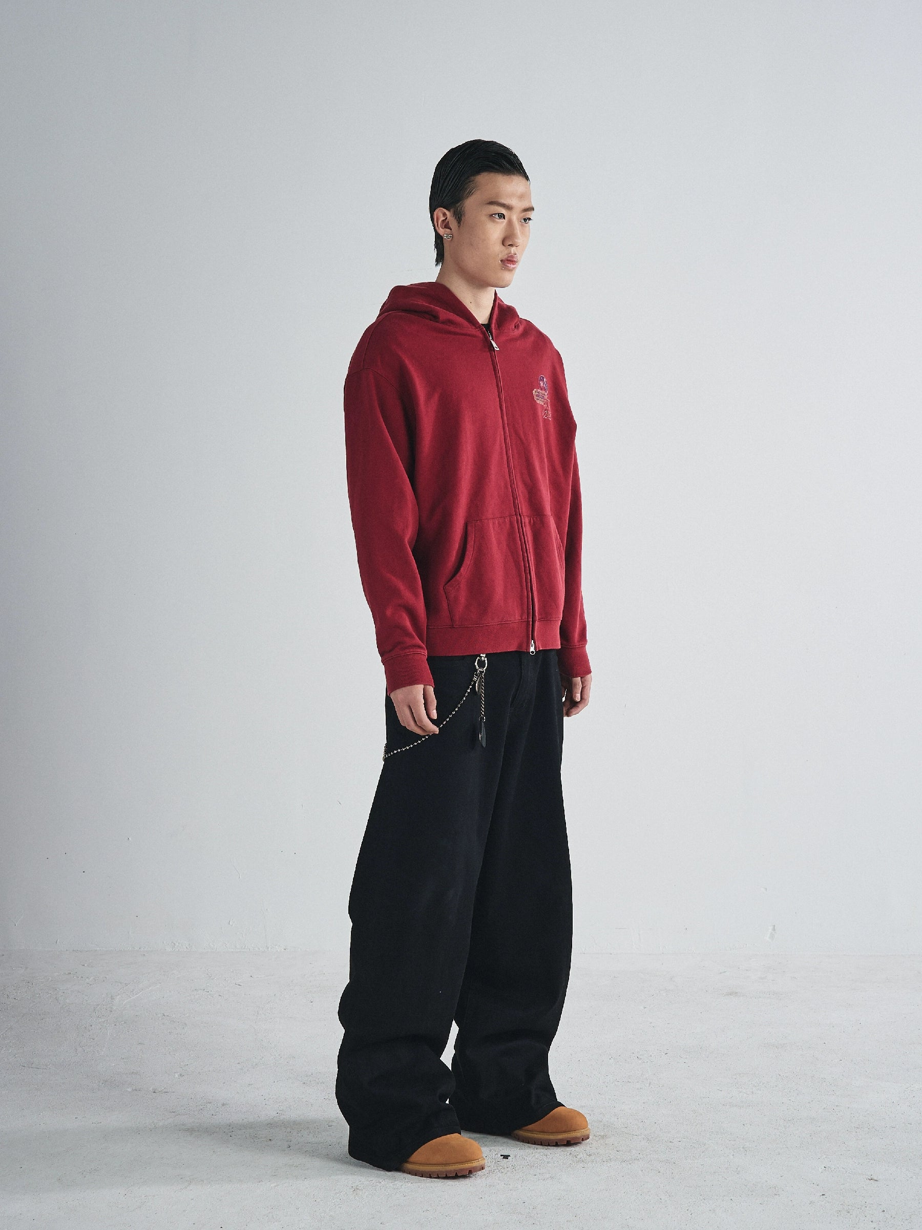 RUSURE Casual Simple Zip Hooded Sweater