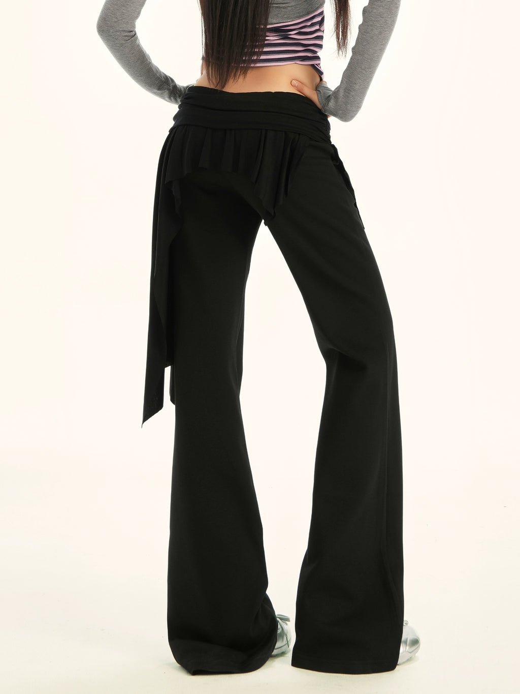 ZAVK Fake Two-piece Slim-fitting and Thin Versatile Bell Pants