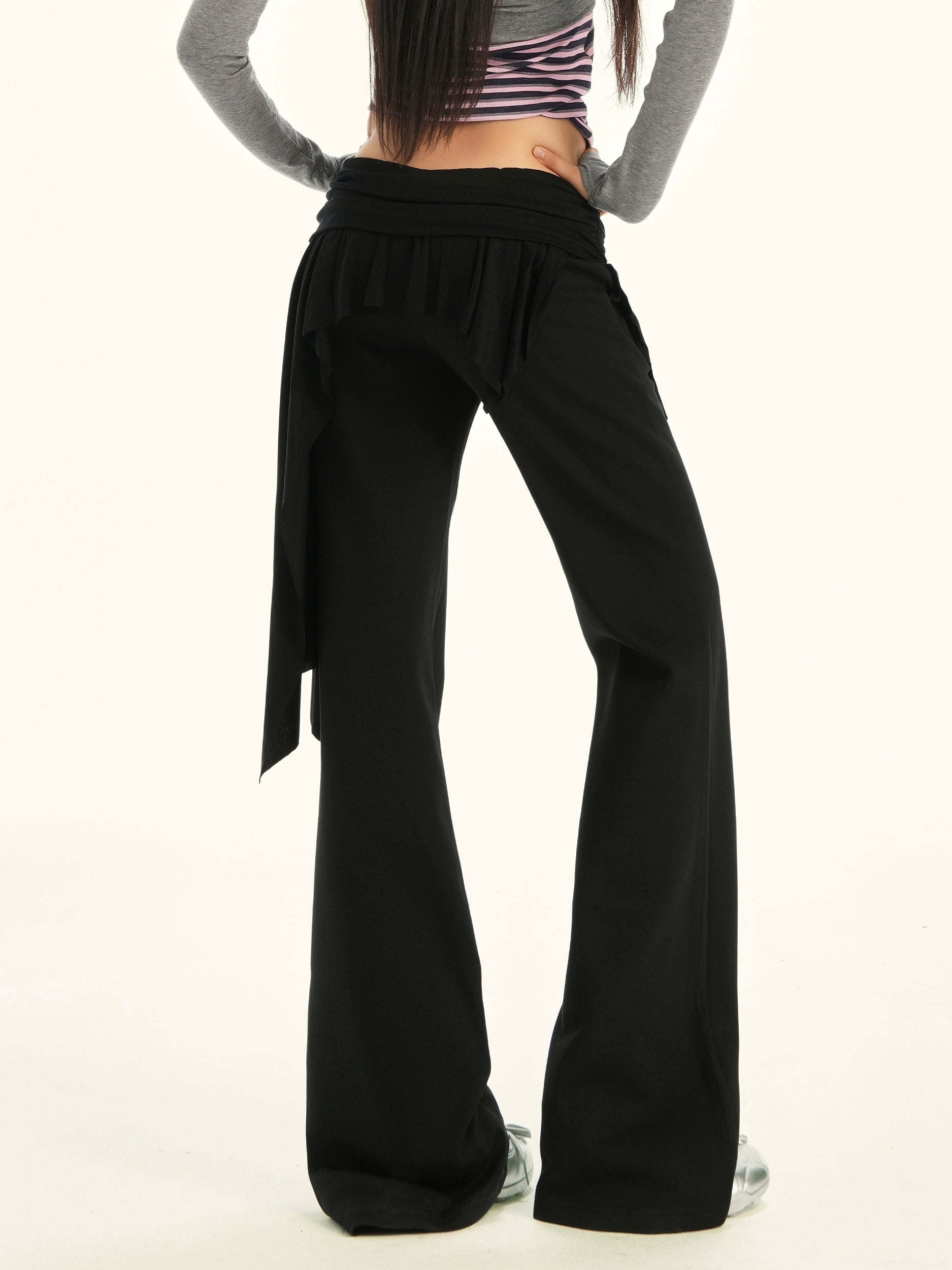 ZAVK Fake Two-piece Slim-fitting and Thin Versatile Bell Pants