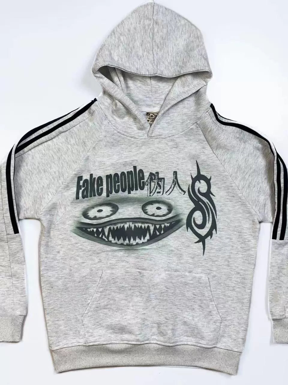 WEBBAR Pattern Print Hooded Sweater