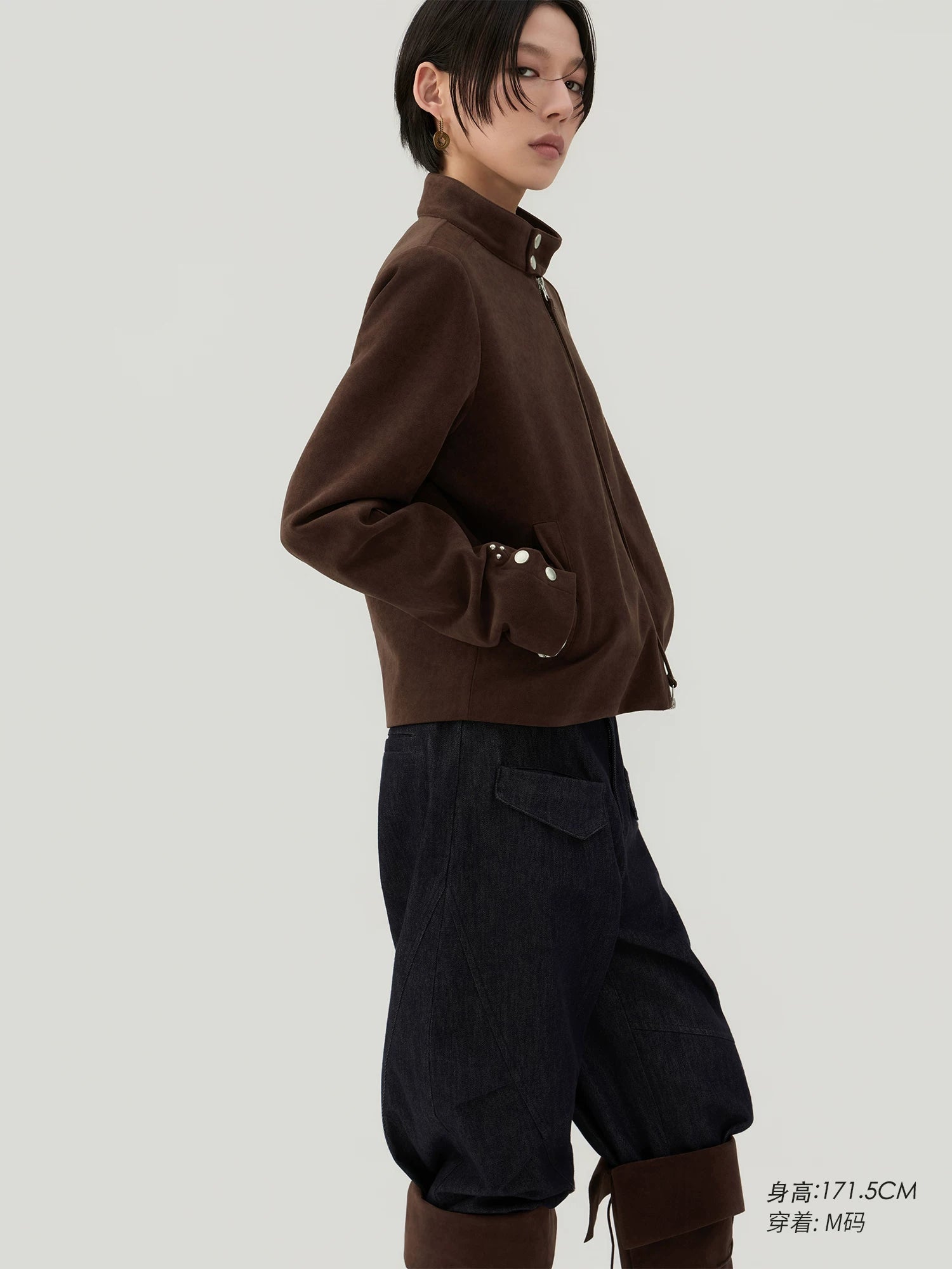 Sameuoo Neutral Stand-up Collar Short Jacket