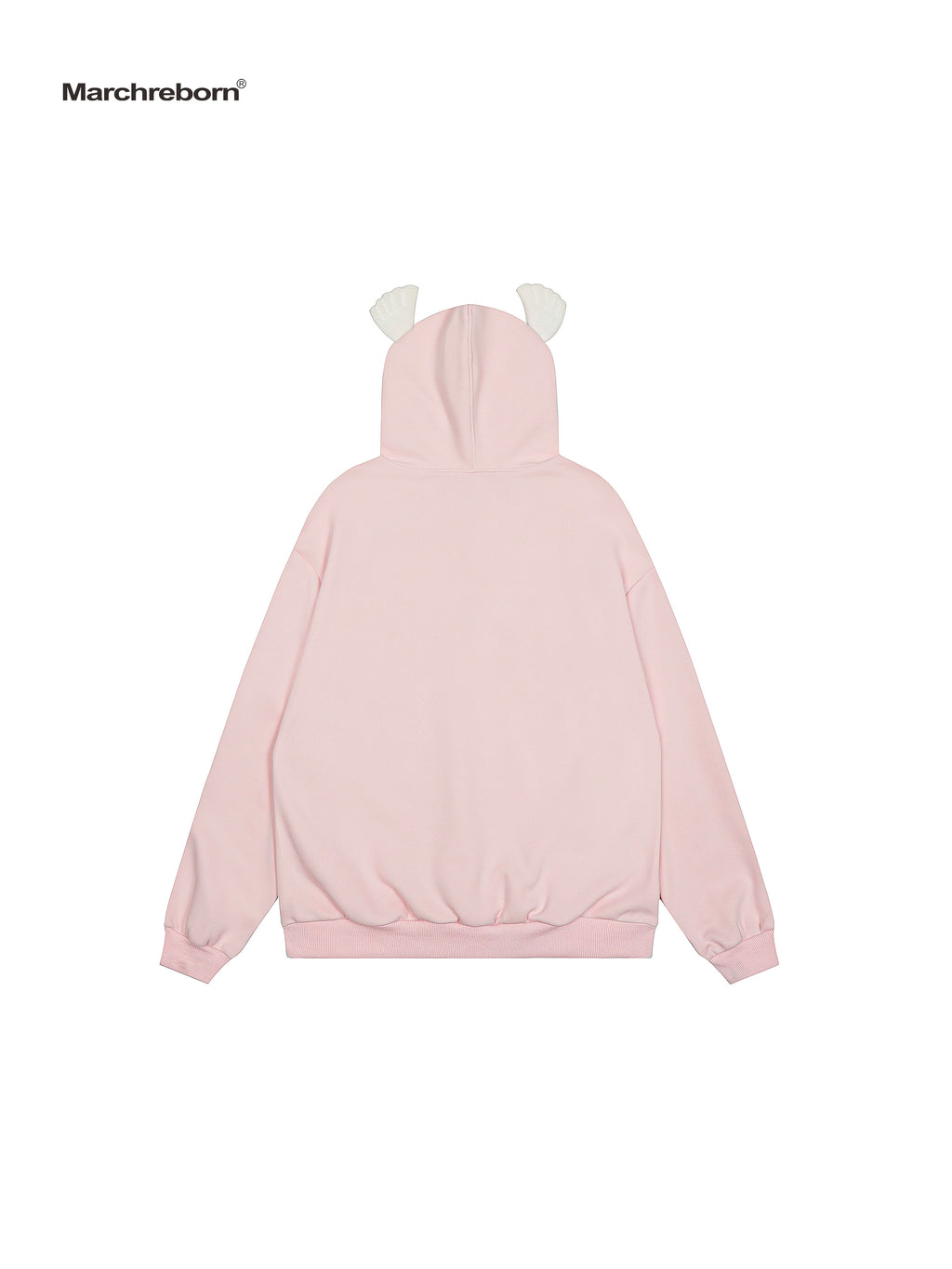 MARCH Girl Cartoon Print Wings Hooded Sweater