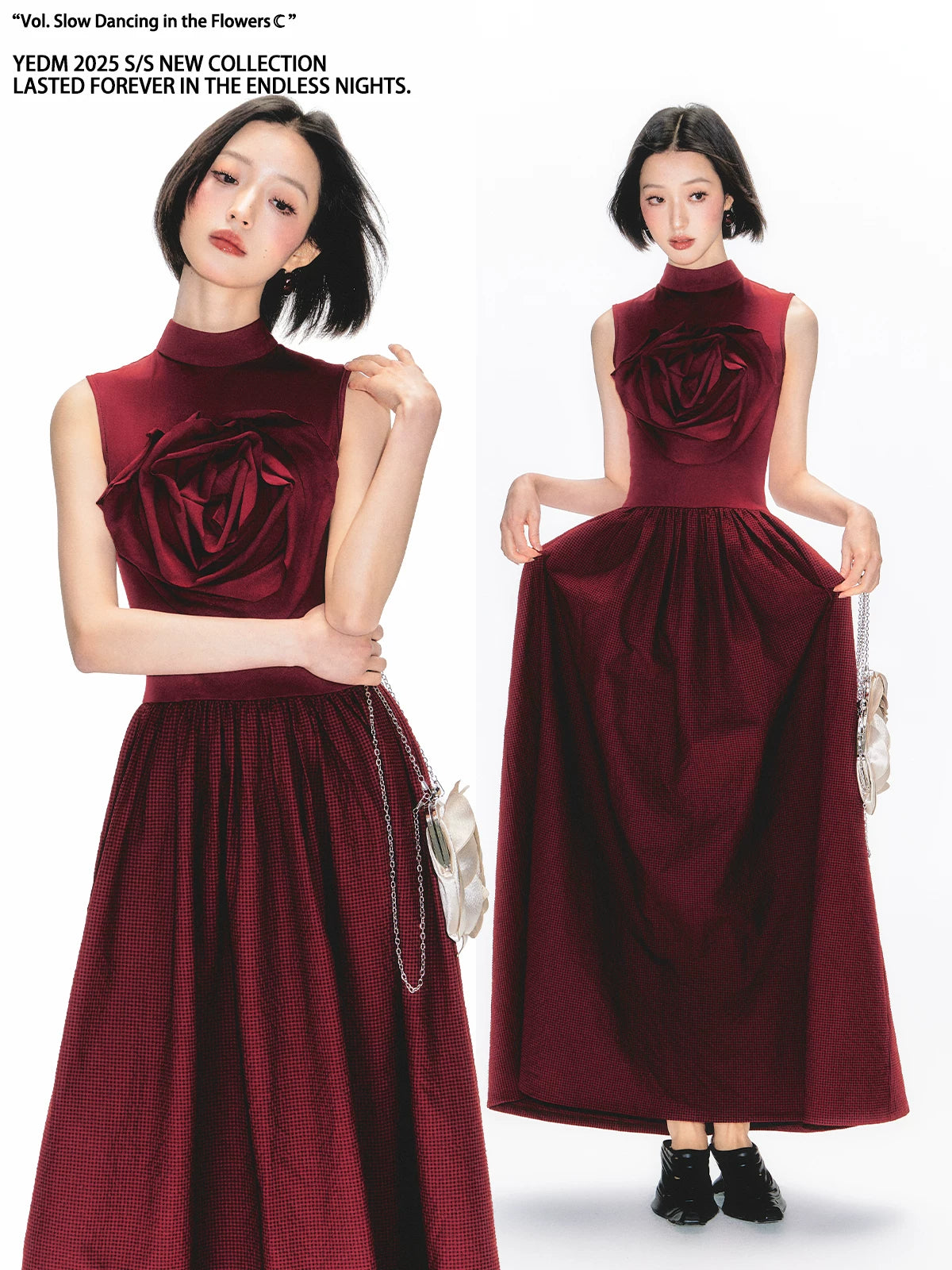 YEDM Rose Vest Skirt Long Skirt