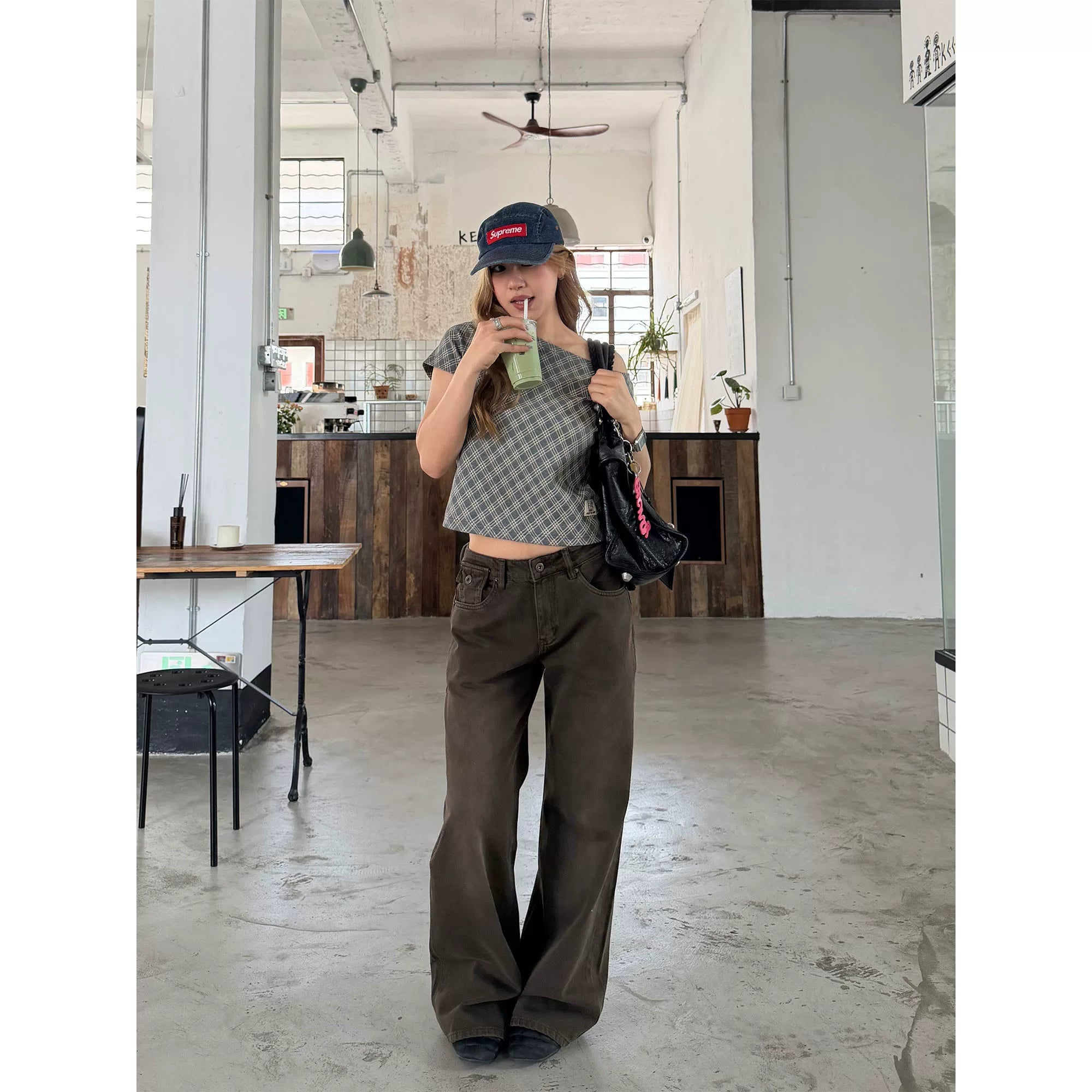 CCYE Low-rise Straight-leg Simple Casual Pants