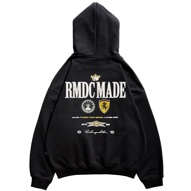 Remedy Embroidered Loose Hooded Sweater