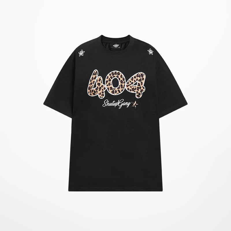 404MOB Leopard Print Three-dimensional Embroidery Tee