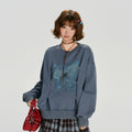 Girlyhalo retroprintingpullover Round Neck Sweatshirt