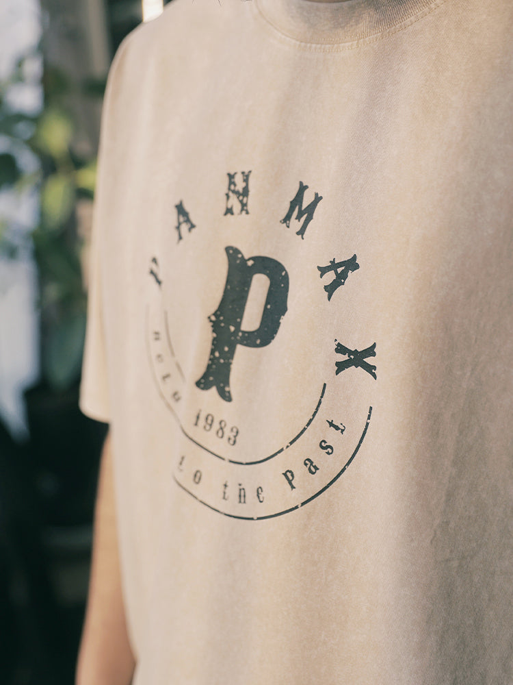 PANMAX Letter Print Versatile Loose Tee