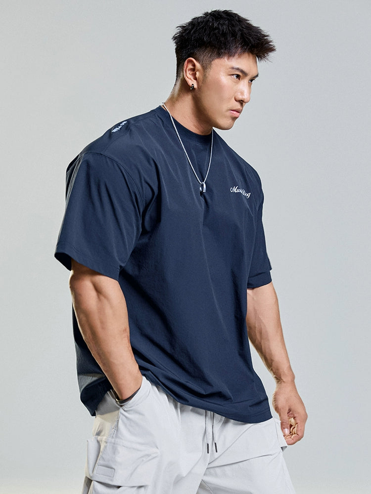 Muscle Dog Reflective Print Athleisure Tee