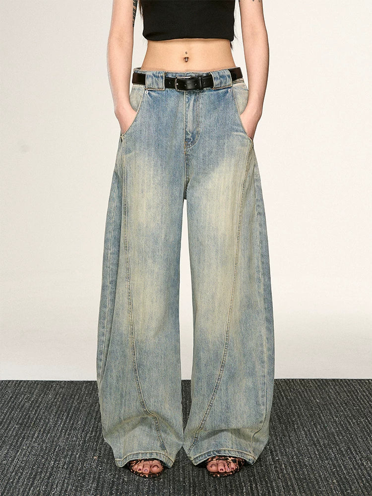 Aaisup Splicing Skinny Straight Pants Versatile Wide Leg Pants