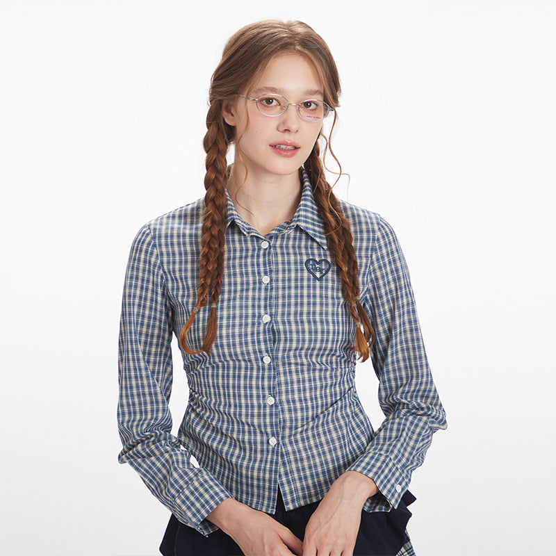 Nariele Plaid Waist Long Sleeve Shirt