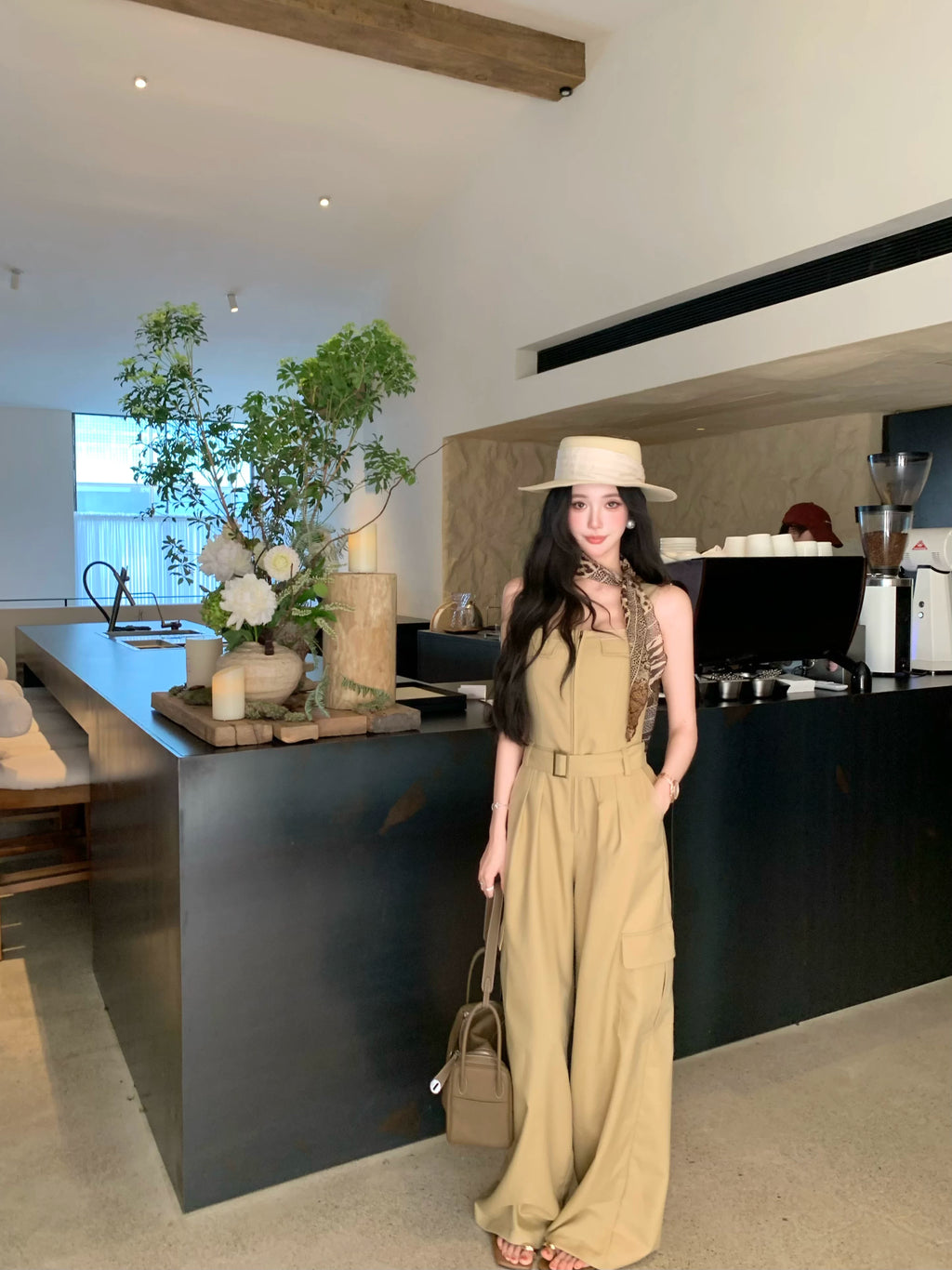 Barb Chill Tube Top Slim Wide Leg Jumpsuit