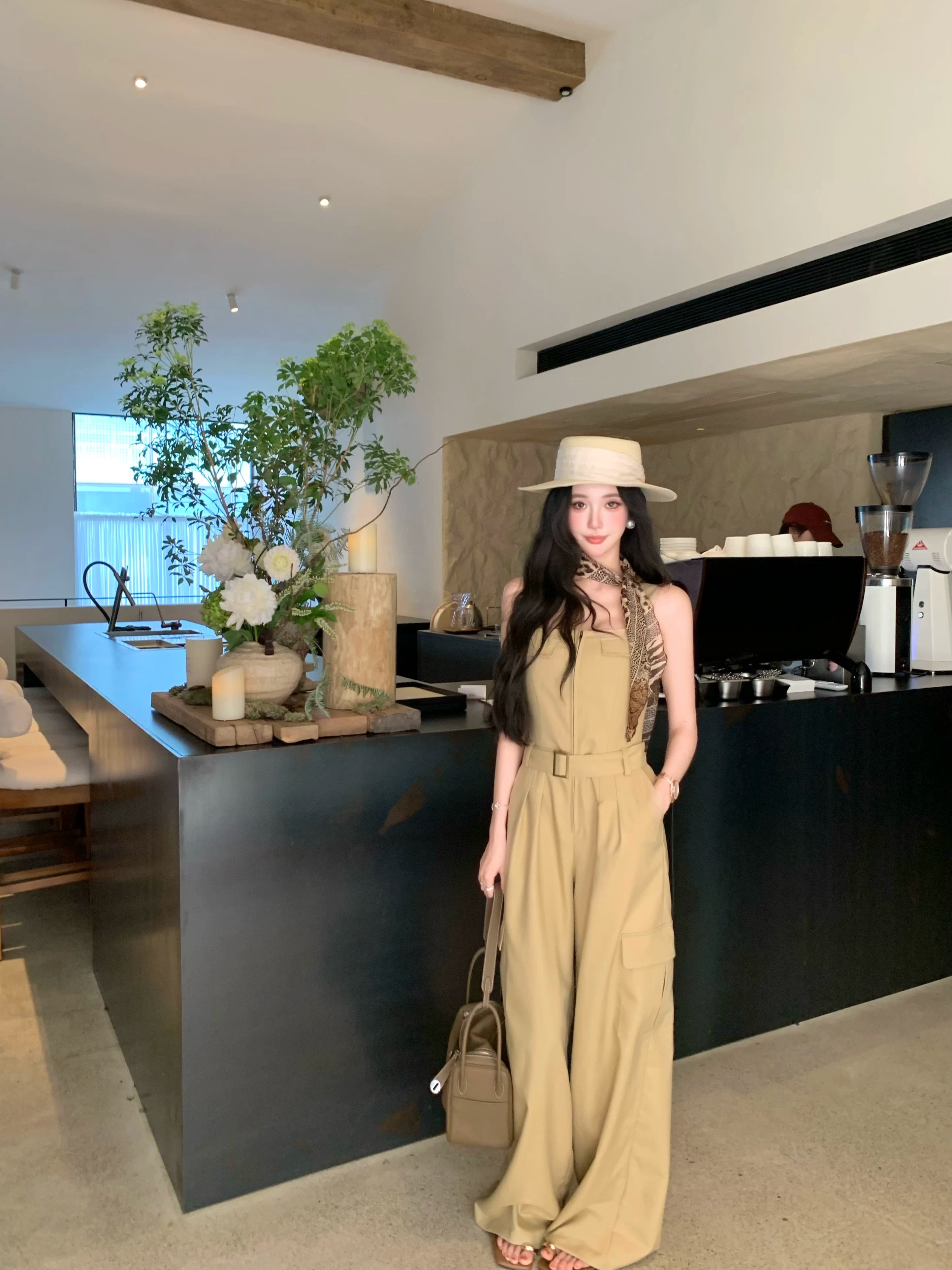 Barb Chill Tube Top Slim Wide Leg Jumpsuit