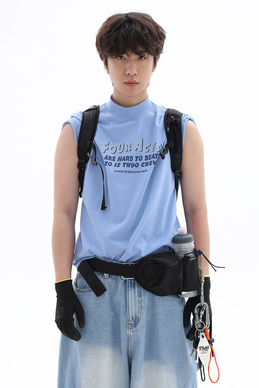 TH90CREW Retro Color Scheme with Semi-turtleneck Tee Inside