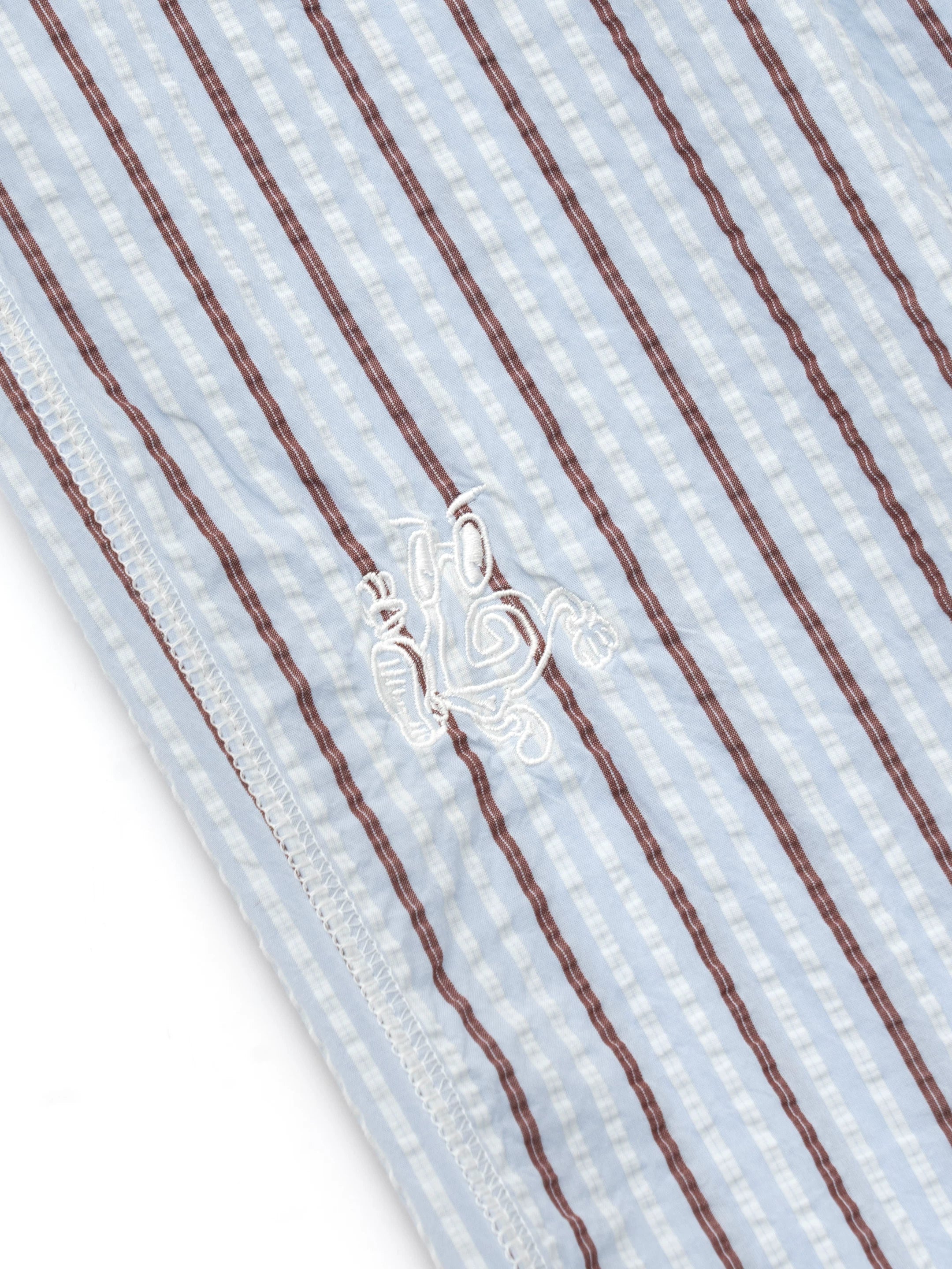 BENT IDEA Embroidered Vertical Striped Loose Casual Drawstring Trousers