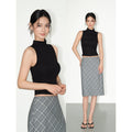 NEVA HU Temperament Turtleneck Sleeveless Vest