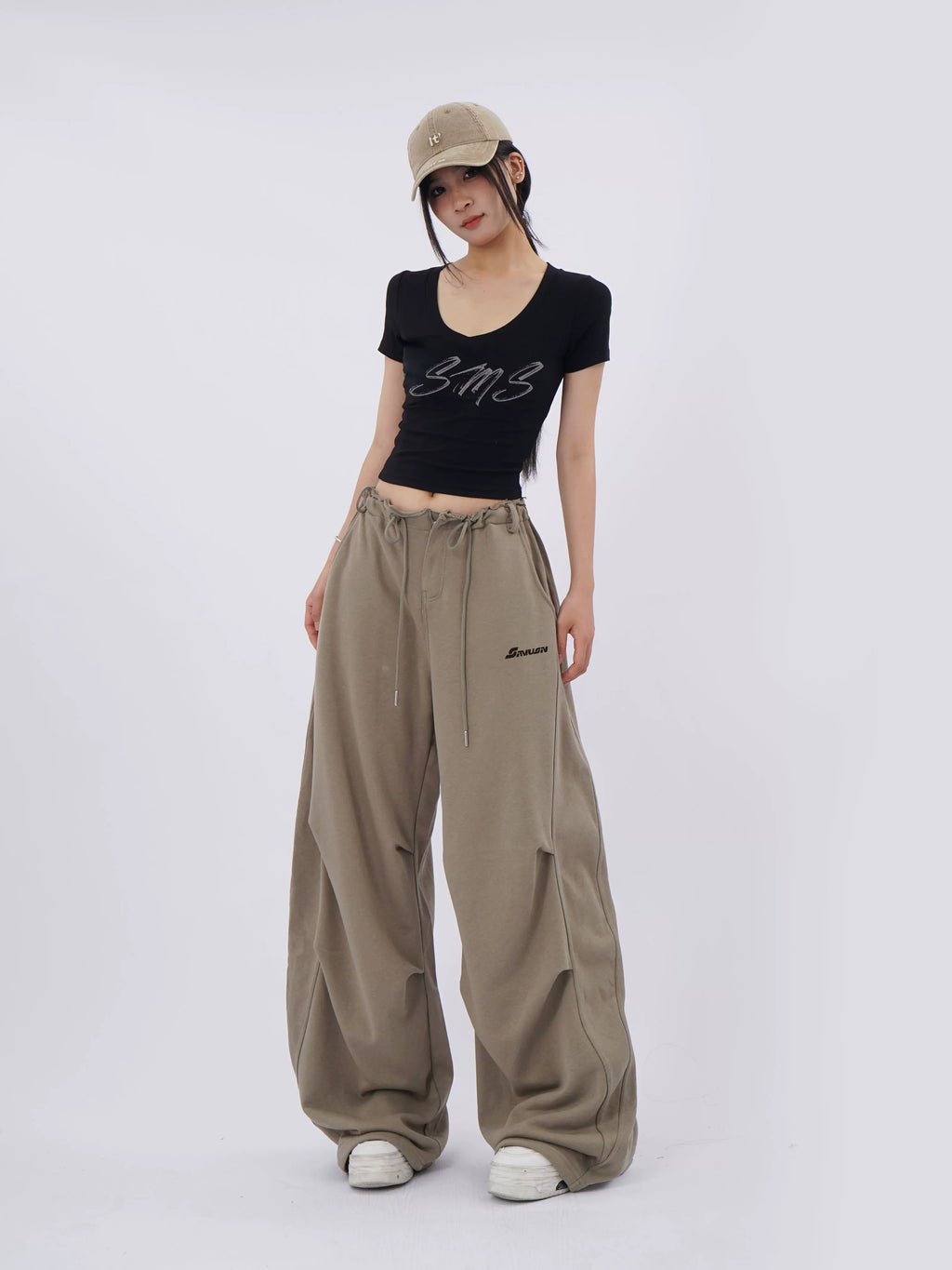 SAMUSAN Pleated Waist Tooling Sweatpants