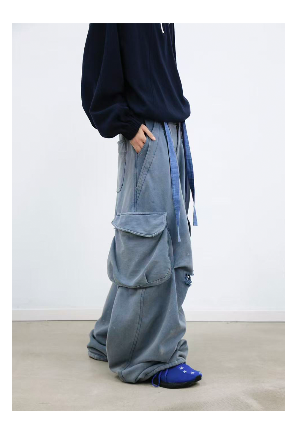 RELABEL Double-waist Ink-splashing Casual Sweatpants