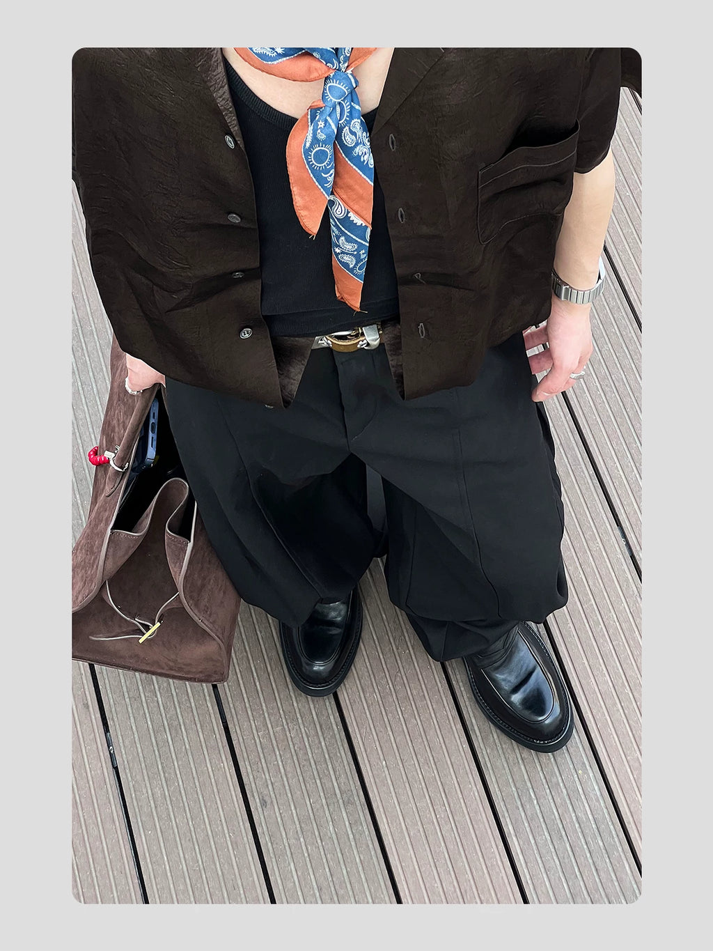 HANQIAORJI Cowhide Yuppie Heightening Loafers