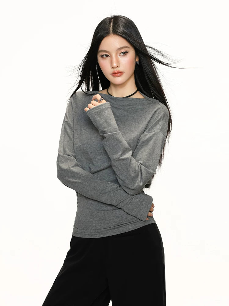 Cherry Melody Waist Thin Senior Feeling Base Long Sleeve