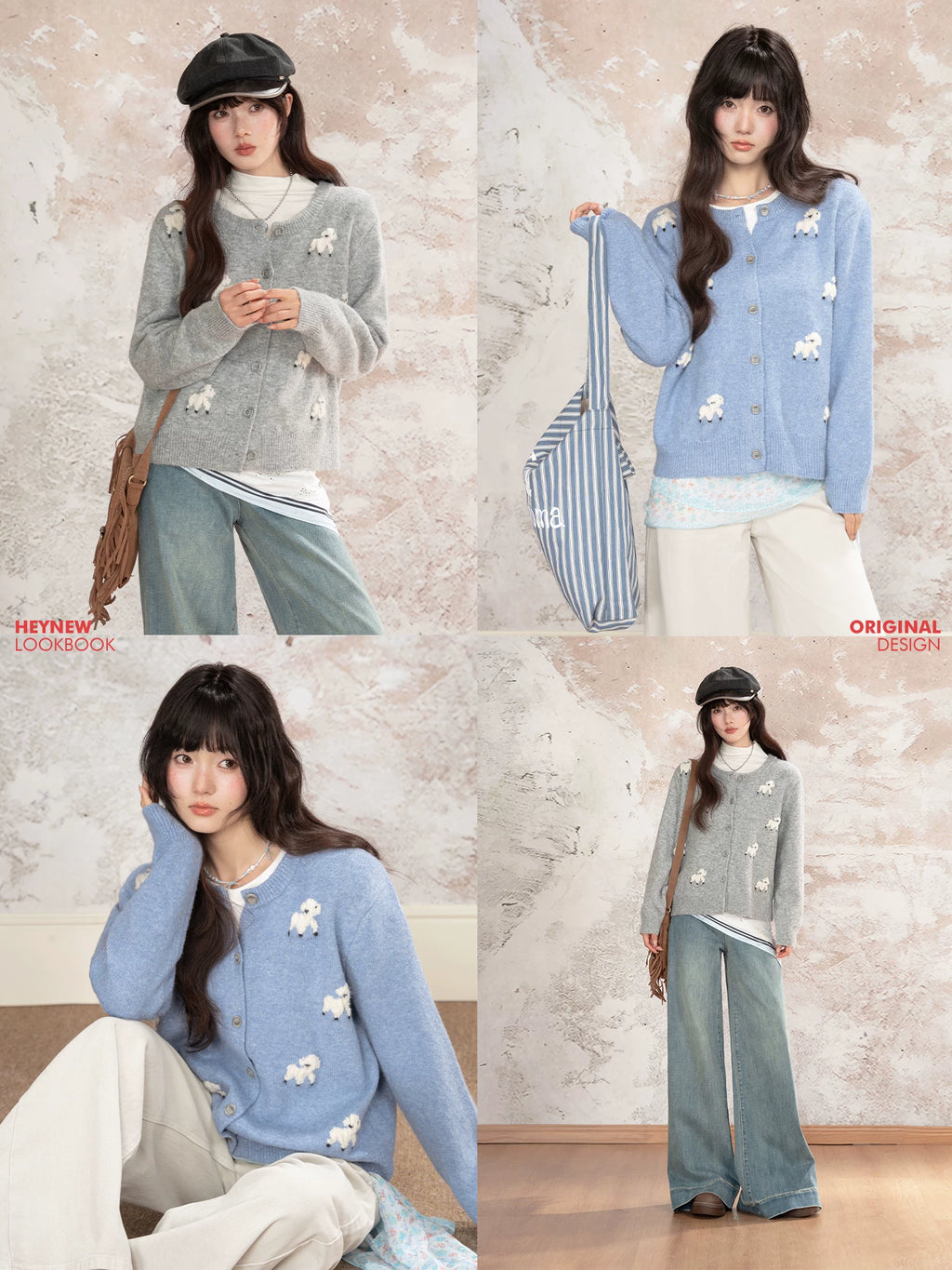 LOVEHEYNEW Korean Sweet and Thin Versatile Sweater