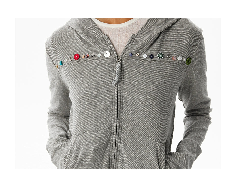 CryingCenter Flower Fit Multi-Button Hooded Cardigan