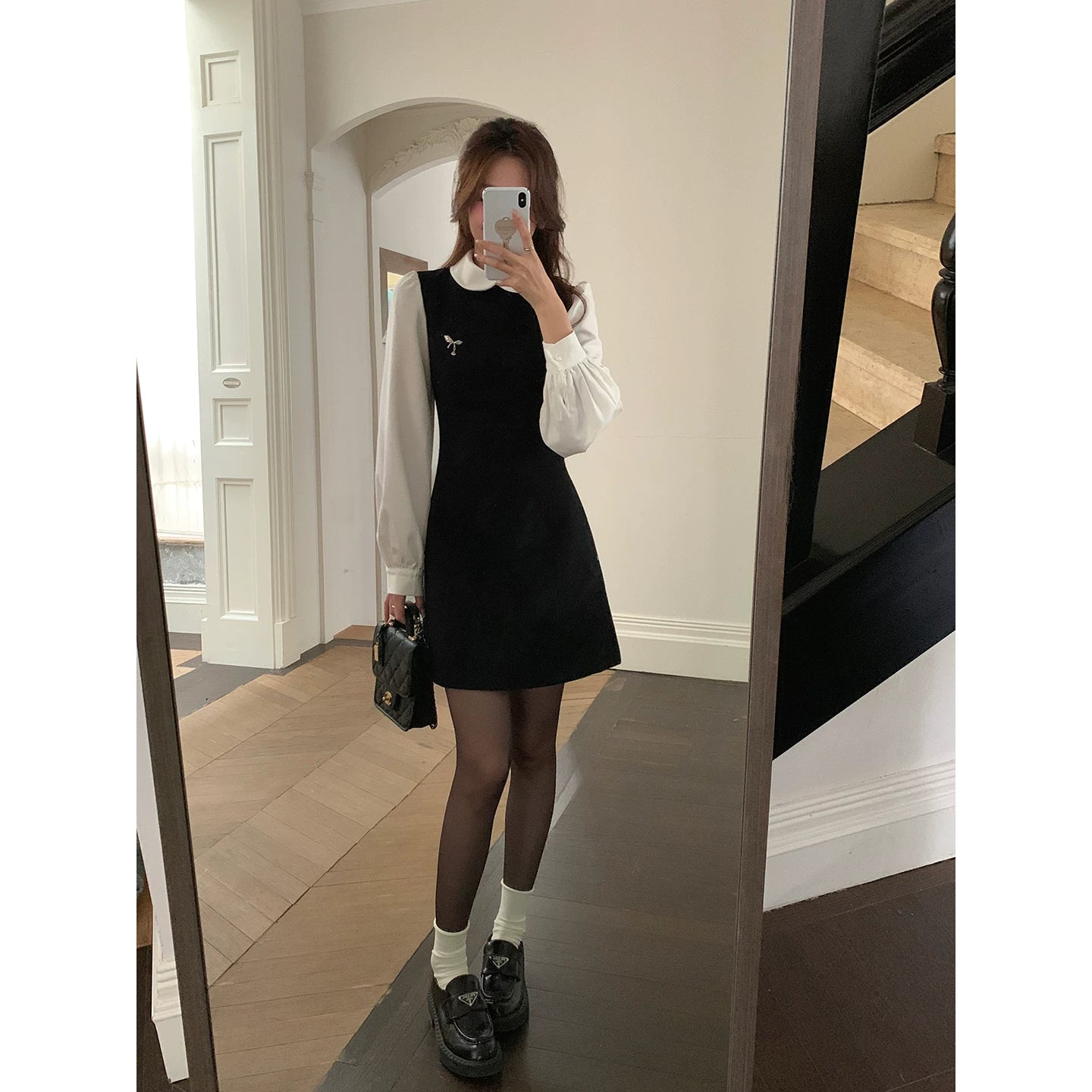 Even Korean Exquisite Simple Fake Two Waist Dress