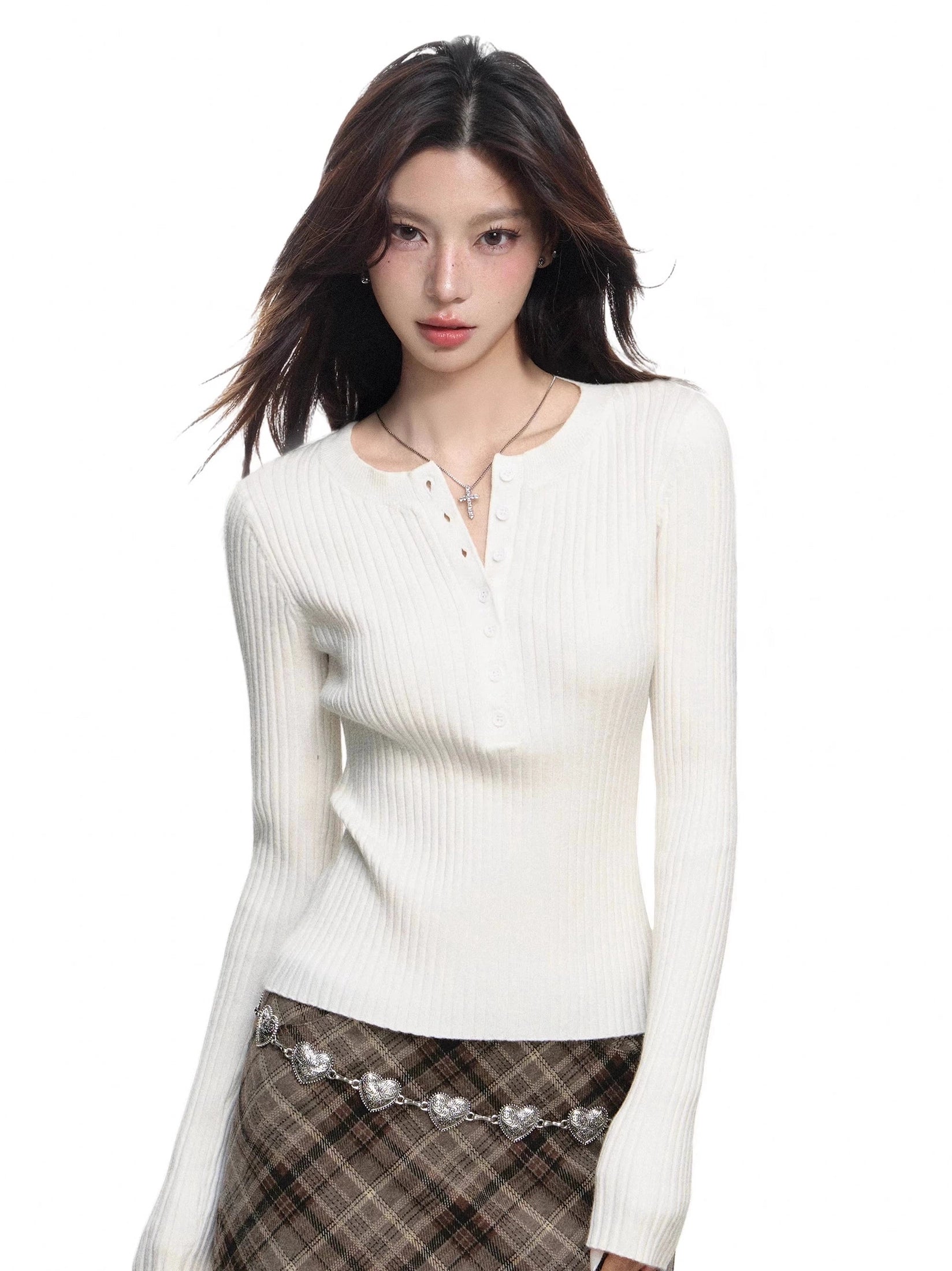 KDASE Slim Fit Inside Thickened Knitted Long Sleeves
