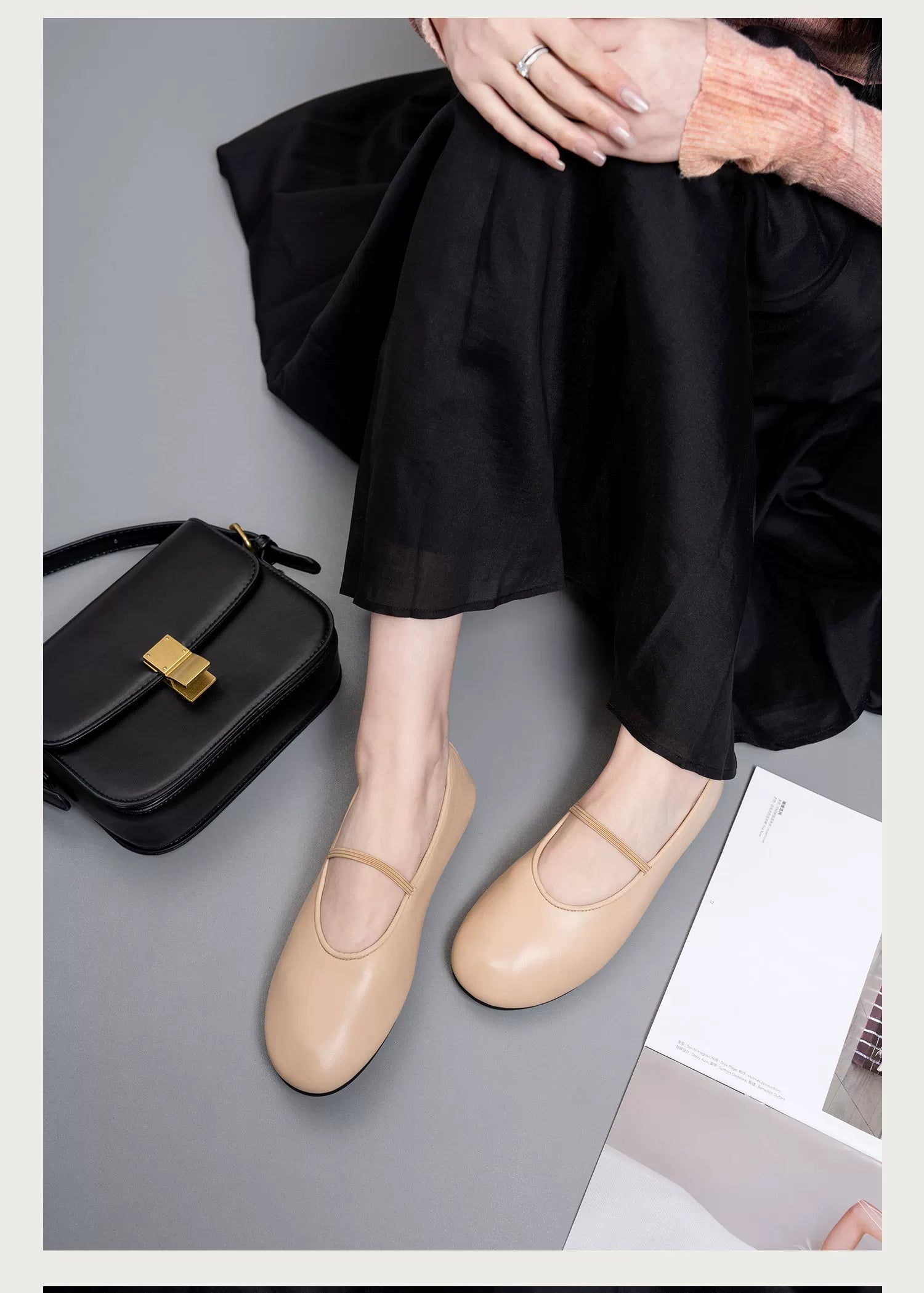 L'aise Retro Minimalist Soft Leather Shoes
