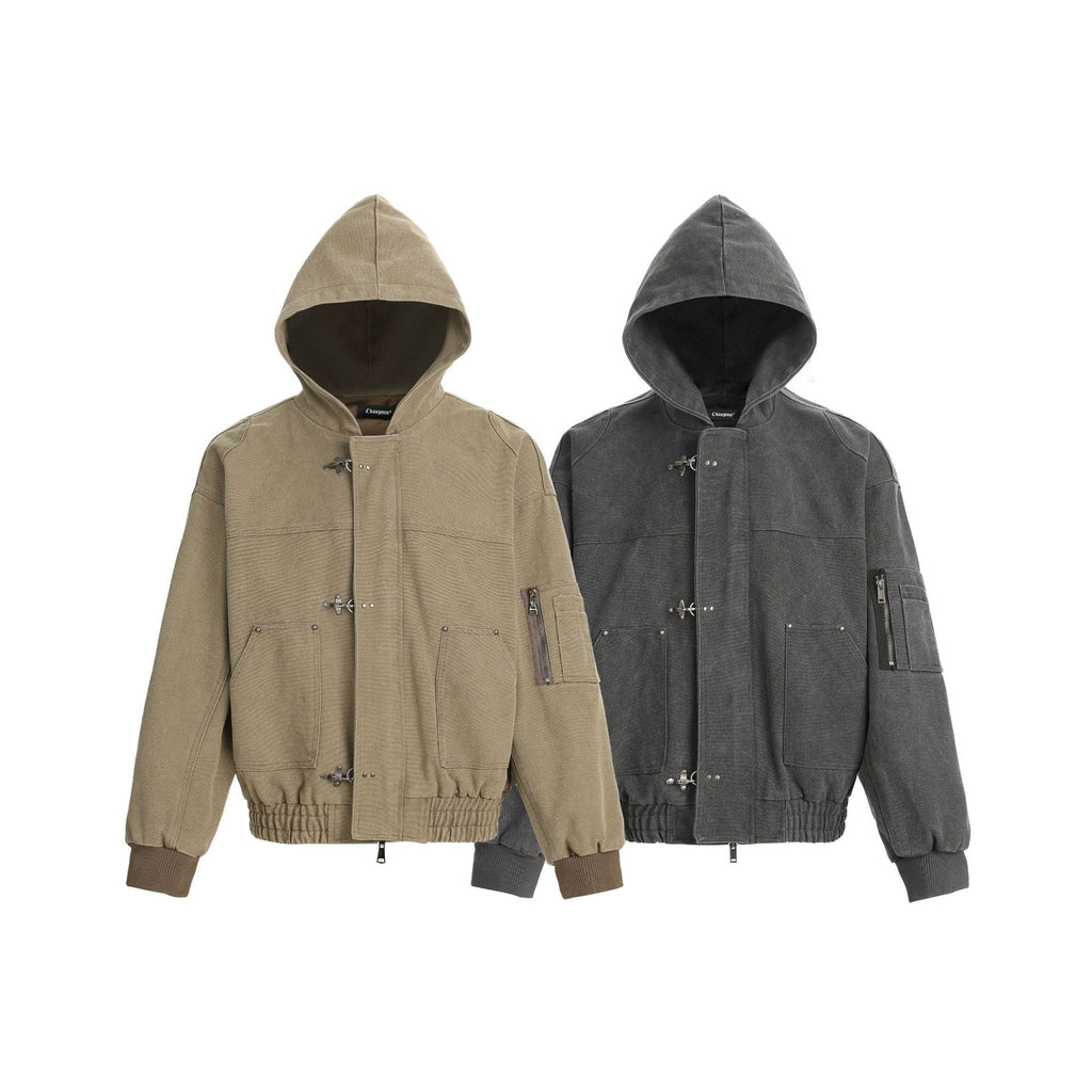 CHANYOOU Retro Washed Old Plane Buckle Jacket