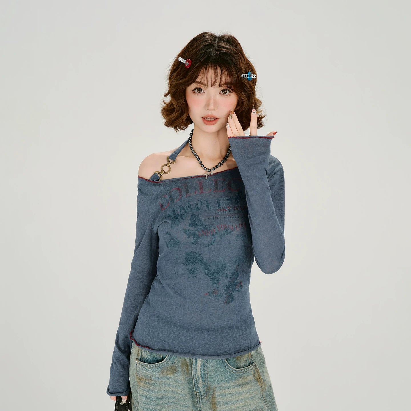 Girlyhalo Casual Long Sleeve Neck Suspender