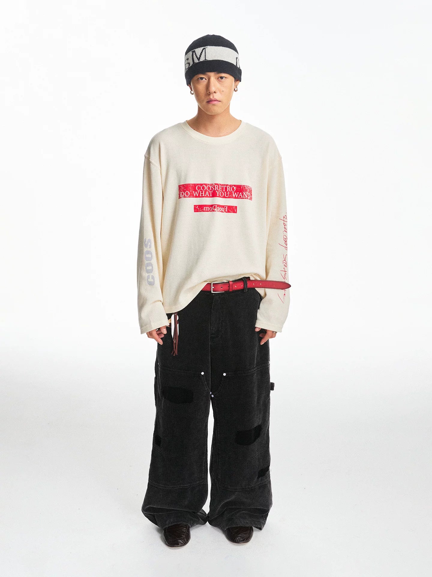 CoosRetro Corduroy Ripped Overalls