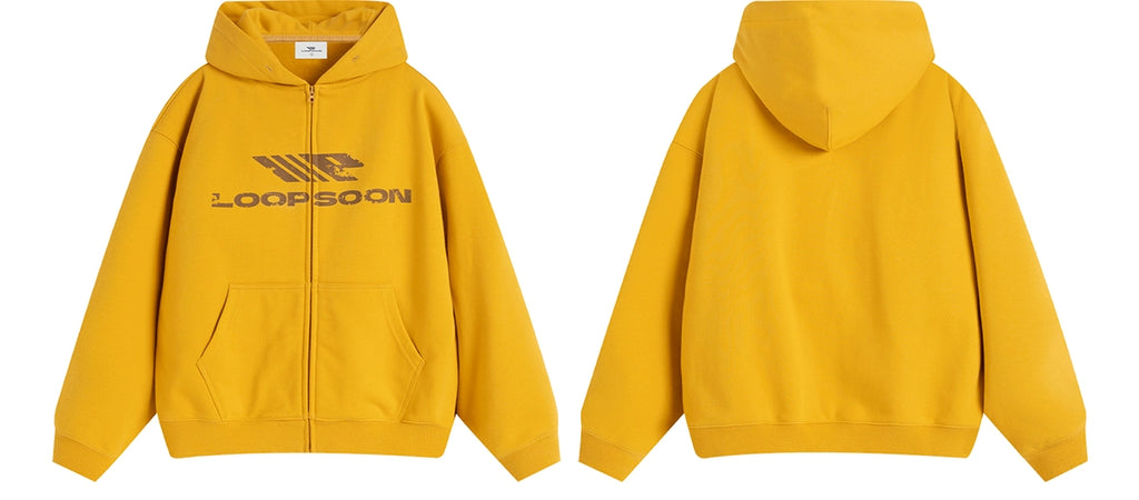 Loopsoon Chest Vintage Printed Zip Cardigan Sweater
