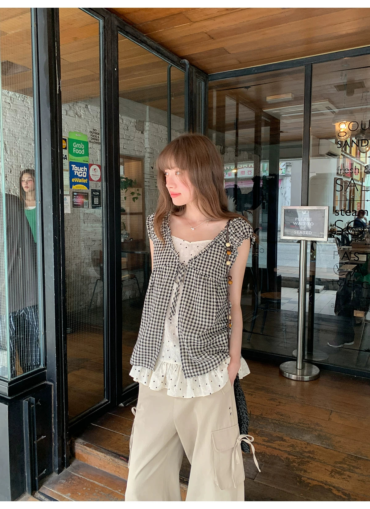 KANO Stacked Suspender Plaid Shirt Set