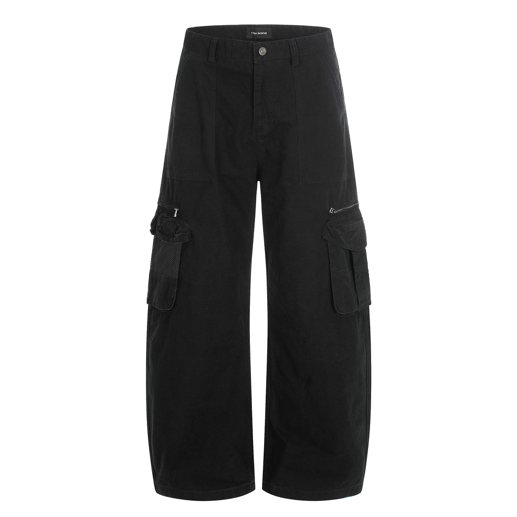 11KN wide-leg washed pure cotton old retro pants