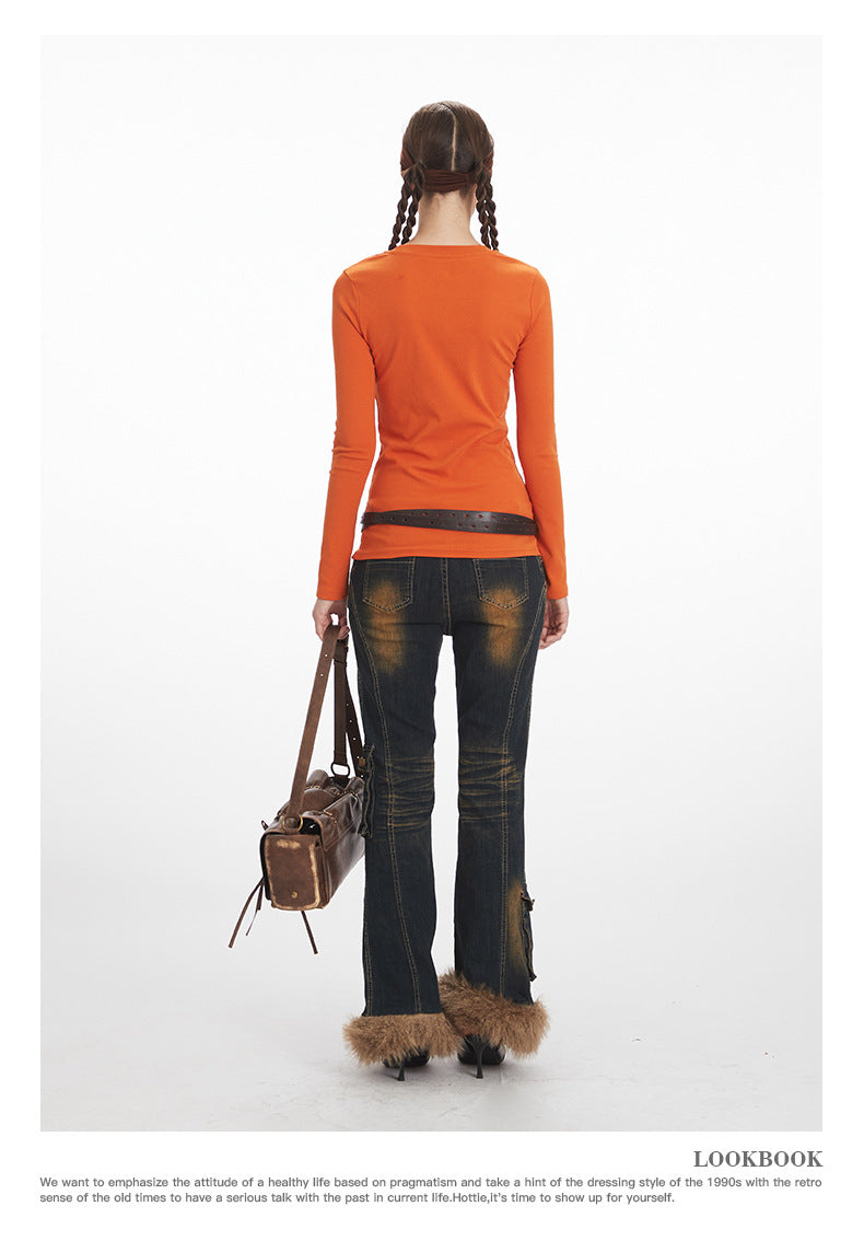 Nariele Front Shoulder Slim Slim Long Sleeves