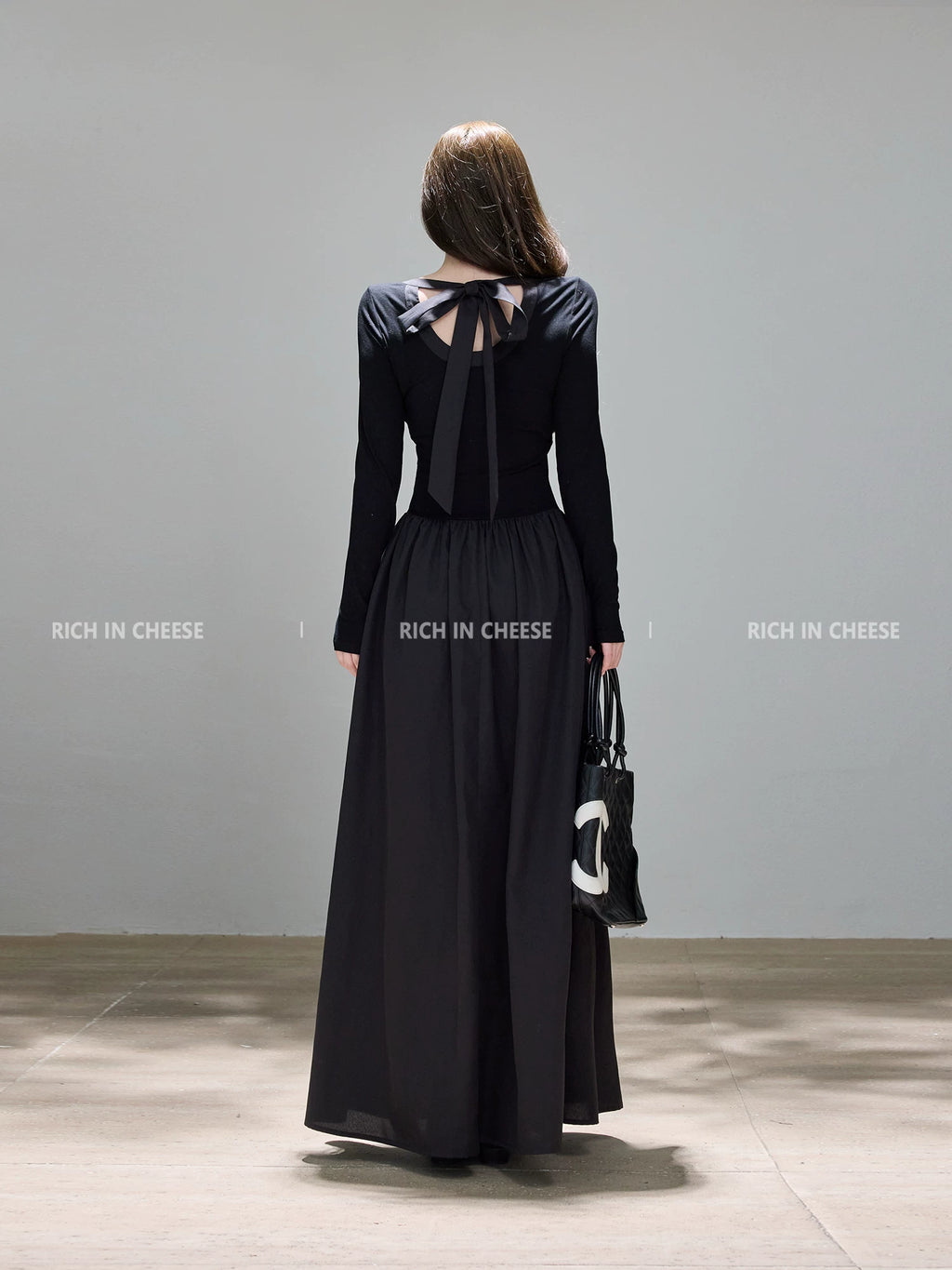 RICH IN CHEESE High-end Bow-tie Dress